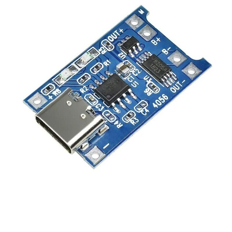 ماژول کنترل شارژ TP4056 USB-C Type-C Li-Ion 18650 با مدار محافظ، 5 ولت 1 آمپر (تایپ سی )